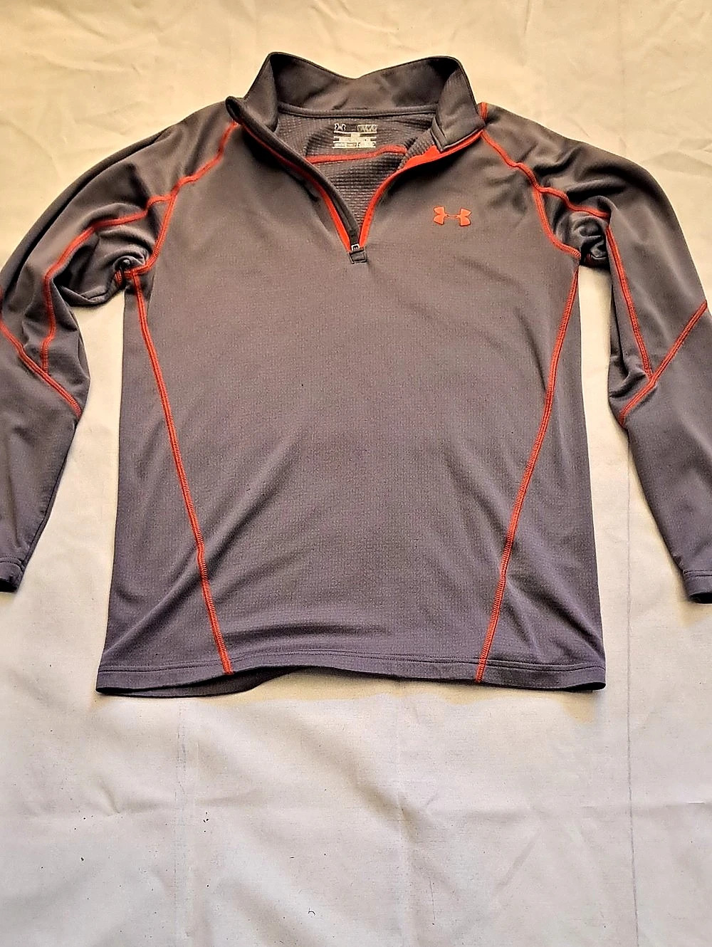 Under Armour ColdGear Infrared 1/4 Zip Pullover Men's Long Sleeve Gray Medium